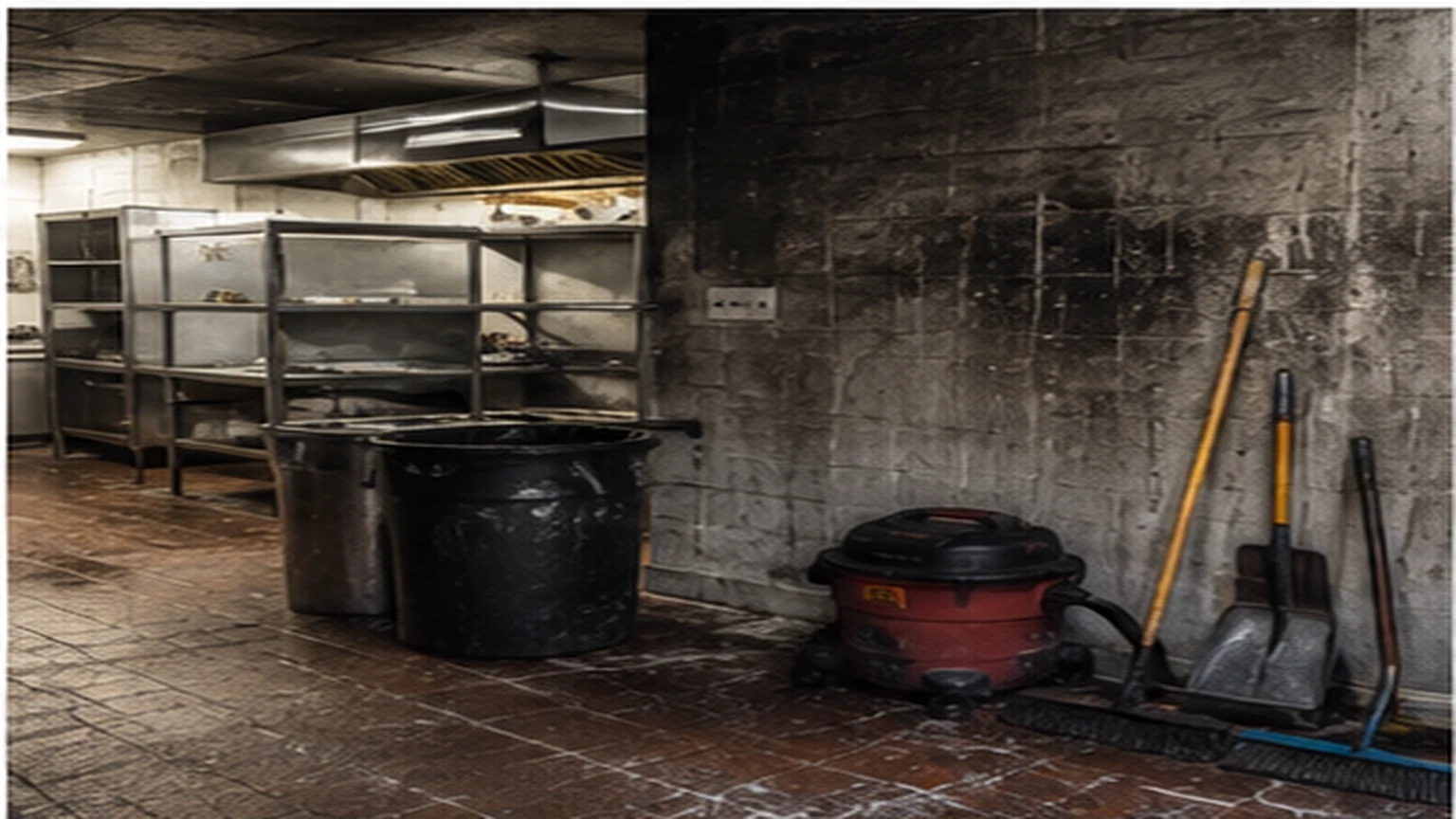 Carrollton fire damage restoration planning scene with restoration equipment and protected materials