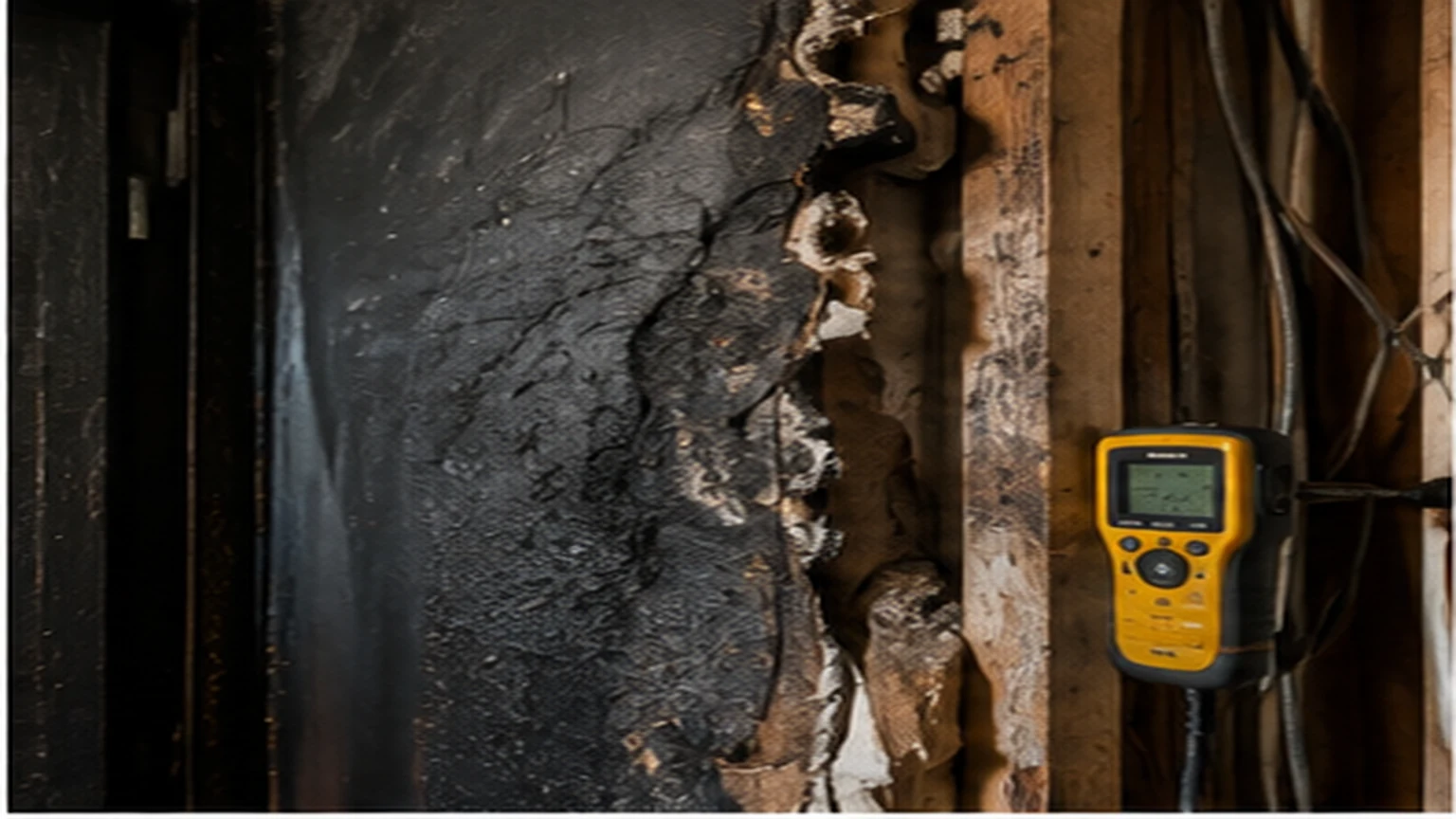 Denton fire damage restoration planning scene with restoration equipment and protected materials